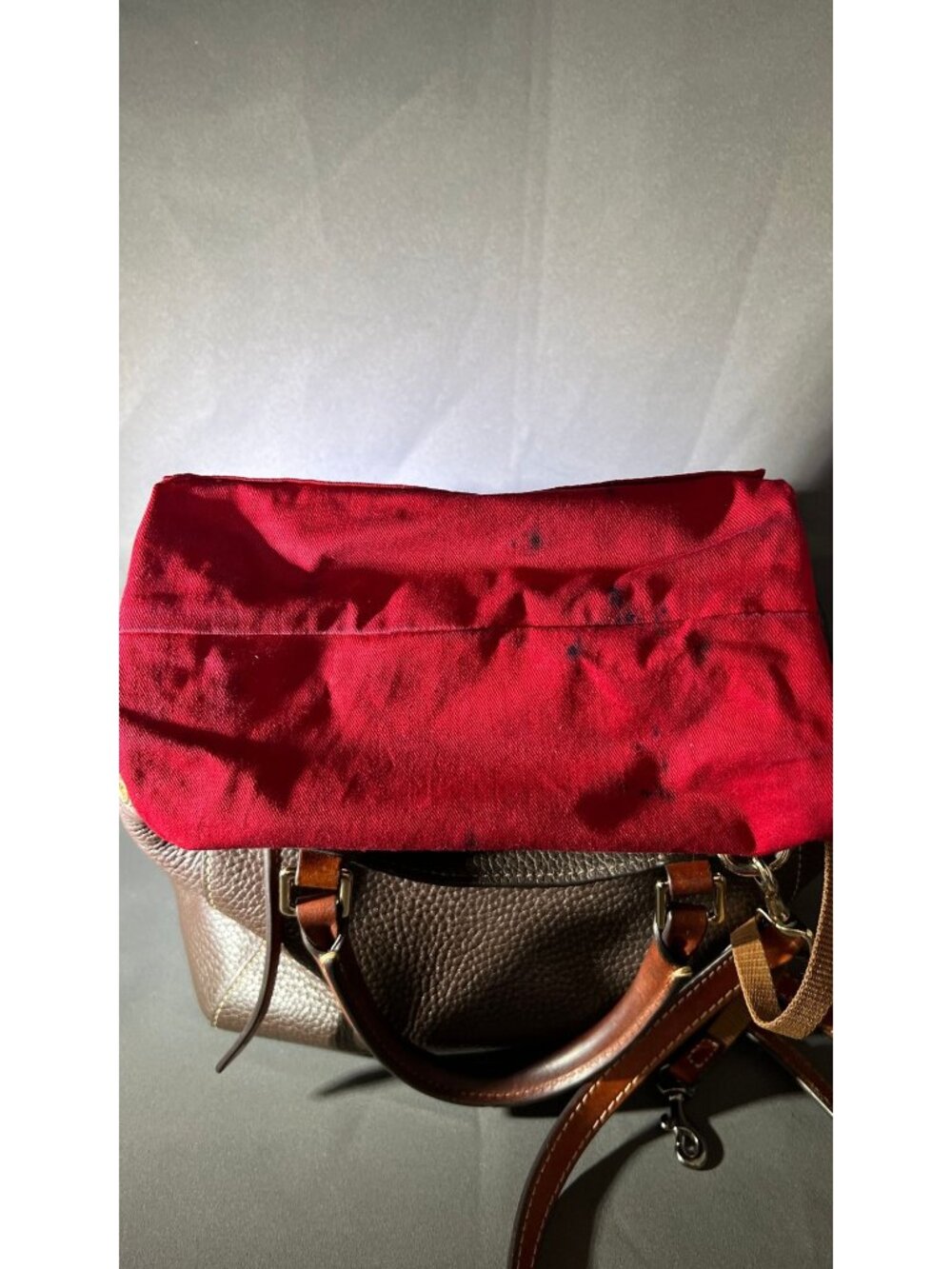 DAMAGED! Dooney & Bourke Brown Pebble Grain Leather Small Satchel Bag - Picture 14 of 14
